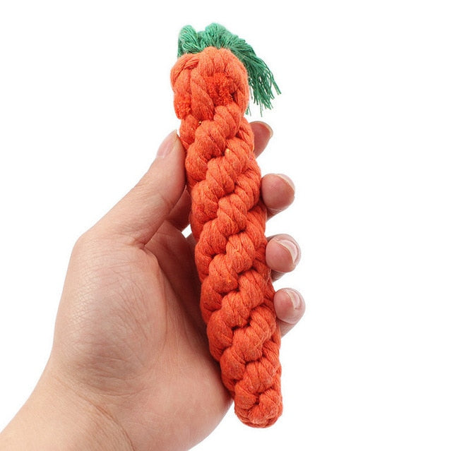 New Dog Toy 1 Pc Carrot Dog Toy 22cm Long Braided Cotton Rope Puppy Chew Toys interactive accessories zabawka dla psa 2020*5