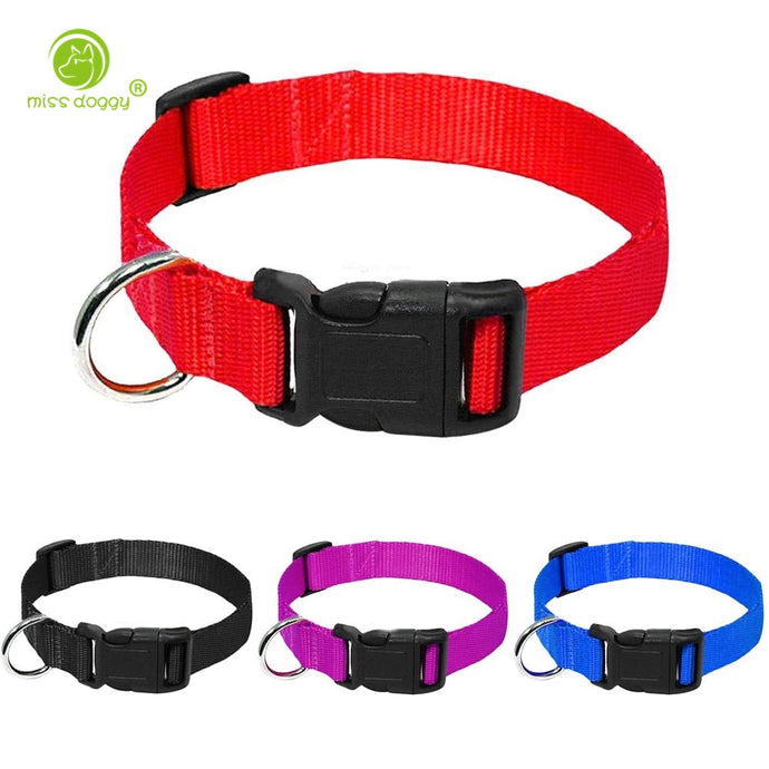 Nylon Webbing Dog Collar Heavy Duty Clip Buckle Pet Collar for Small Medium Dogs Chihuahua Dog Red Black Blue Purple 20