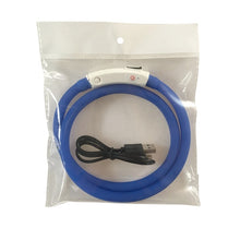 Load image into Gallery viewer, USB Rechargeable Flashing Night Dog Collars Luminous Pet Collar LED Light USB Dog Collar Glowing Teddy Flash Collar Pet