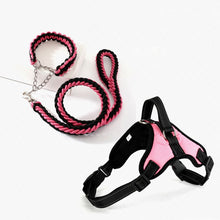 Load image into Gallery viewer, Large Pet Dog Collar Harness Leash Set Traction Rope Walk The Dog P Chain Pet Lead Harness Vest for Medium Large Dogs