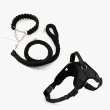 Load image into Gallery viewer, Large Pet Dog Collar Harness Leash Set Traction Rope Walk The Dog P Chain Pet Lead Harness Vest for Medium Large Dogs