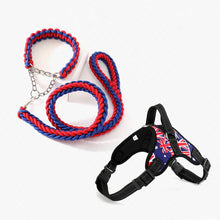 Load image into Gallery viewer, Large Pet Dog Collar Harness Leash Set Traction Rope Walk The Dog P Chain Pet Lead Harness Vest for Medium Large Dogs