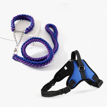 Load image into Gallery viewer, Large Pet Dog Collar Harness Leash Set Traction Rope Walk The Dog P Chain Pet Lead Harness Vest for Medium Large Dogs