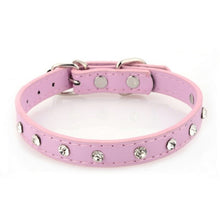 Load image into Gallery viewer, Dog Collar leather Crystal hot bling Rhinestone pu Puppy Cat Collars Necklace Harnesses personality collares para perritos