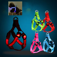 Load image into Gallery viewer, 1 PCS LED PET Nylon Dog Harness Pet Cat Dog Collar Harness Vest Safety Lighted Dog Harness Pet Dogs Luminous Fluorescent Collars