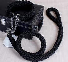 Load image into Gallery viewer, Double Strand Rope Large Dog Leashes Metal P Chain Buckle National Color Pet Traction Rope Collar Set For Big Dogs 1.2m Length