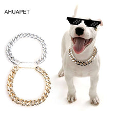 Load image into Gallery viewer, Snake Chain Slip Lead Leash Pinch Collar For Dogs Martingale Gold Plated Necklace Dog Collar For Big Dog Traction Rope Plastic